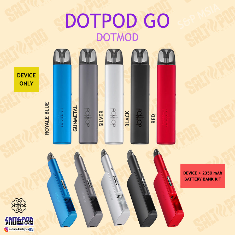 volantino vapo shop Pack Dotpod Plus 1500mAh – Dotmod (Pod 3ml, jusqu'à 35W)