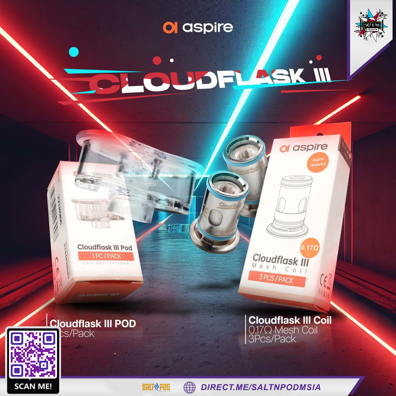 ASPIRE : CLOUDFLASK COIL CLOUDFLASK S OCC CLOUDFLASK 3