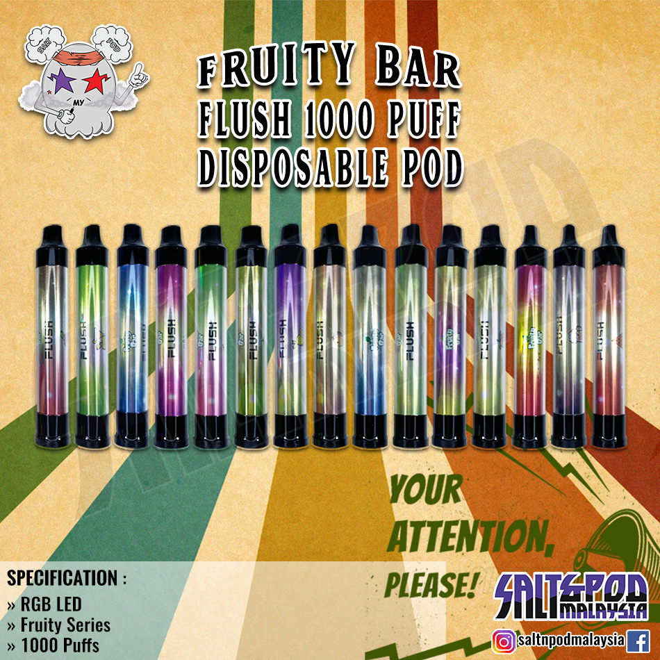 Disposable Pod : FRUITY BAR FLUSH 1000 Puff LED Version