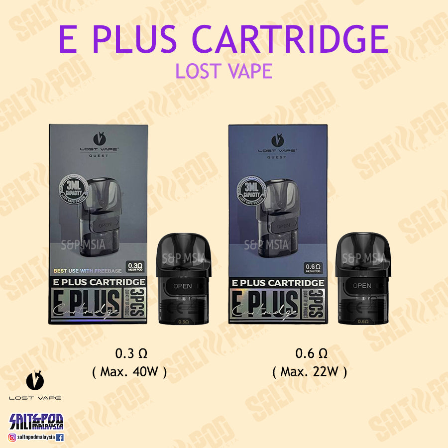 LOST VAPE E PLUS CARTRIDGE THELEMA ELITE 40 CARTRIDGE Salt & Pod