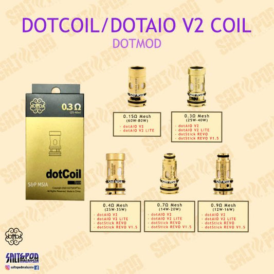 DOTMOD : dotCoil OCC dotAIO V2 COIL dotAIO X dotAIO X PRO dotTank 25mm Coil