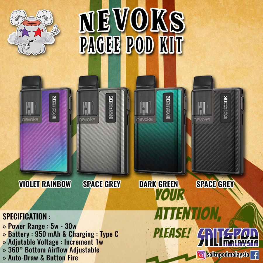 NEVOKS : PAGEE POD KIT 5W-30W S&P MY NEVOKS : PAGEE POD KIT 5W-30W S&P MY