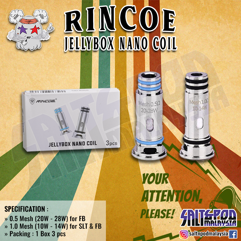 RINCOE JELLYBOX NANO COIL Salt & Pod Malaysia